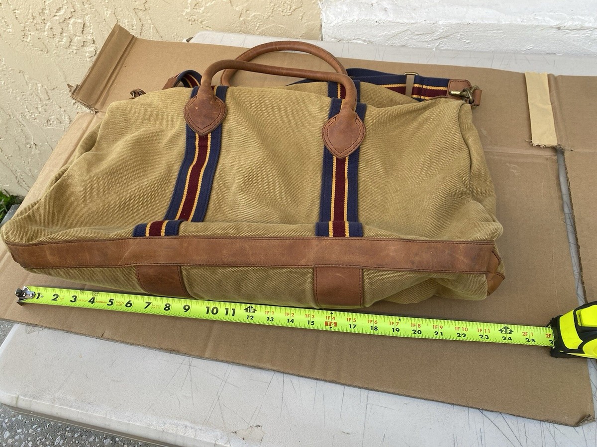 バッグ RUGBY Ralph Lauren DUFFLE TOTE BAG Rugby Ralph Lauren Khaki w/ Navy/ Yellow Stripes Canvas