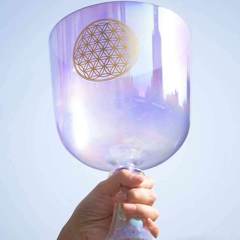 432HZ 7 Inch Cosmic light B note  Crystal Singing Bowl Purple Grail - Image 2 of 4