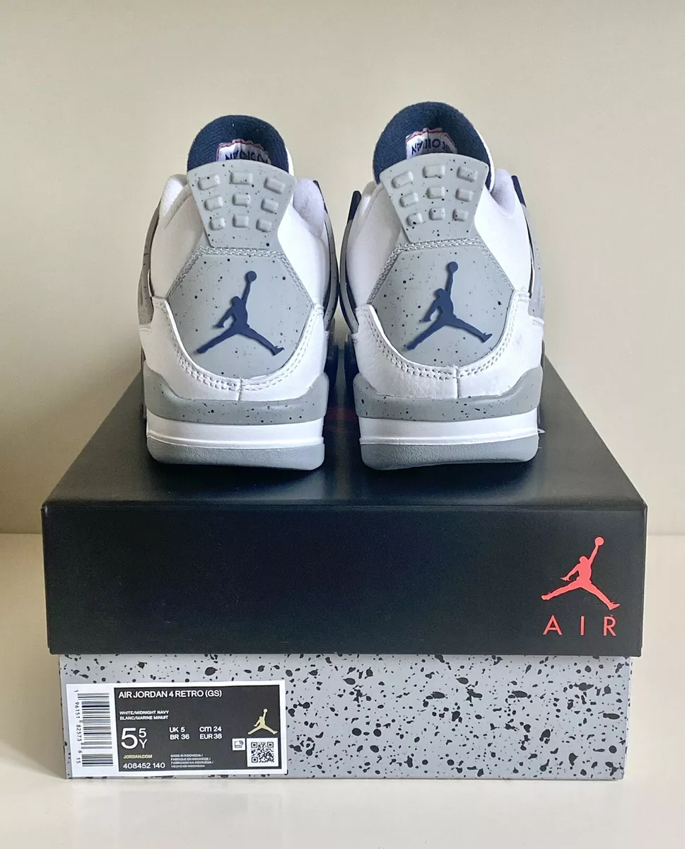 Nike Air Jordan 4 Retro Midnight Navy GS - EU 38 US 5,5 - Brand New -  408452-140 | eBay