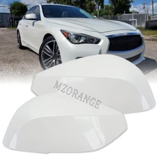 For Infiniti Q50 Q50S Q60 Q70 2014-2021 Gloss White Side View Mirror Cover Caps