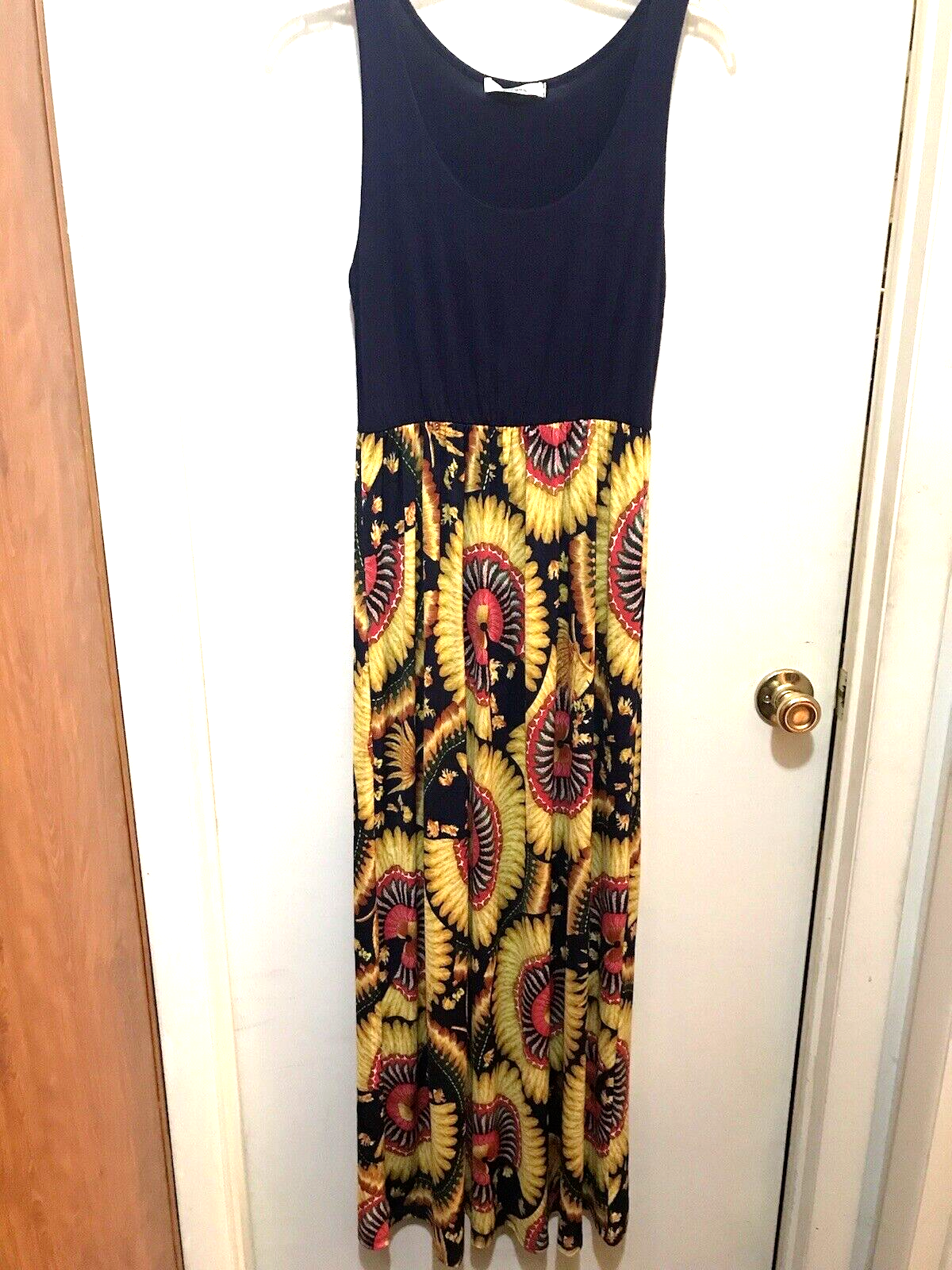 Maxi Dress Size M Long Multicolored Floral Geometric Summer Sundress ELOGES-image