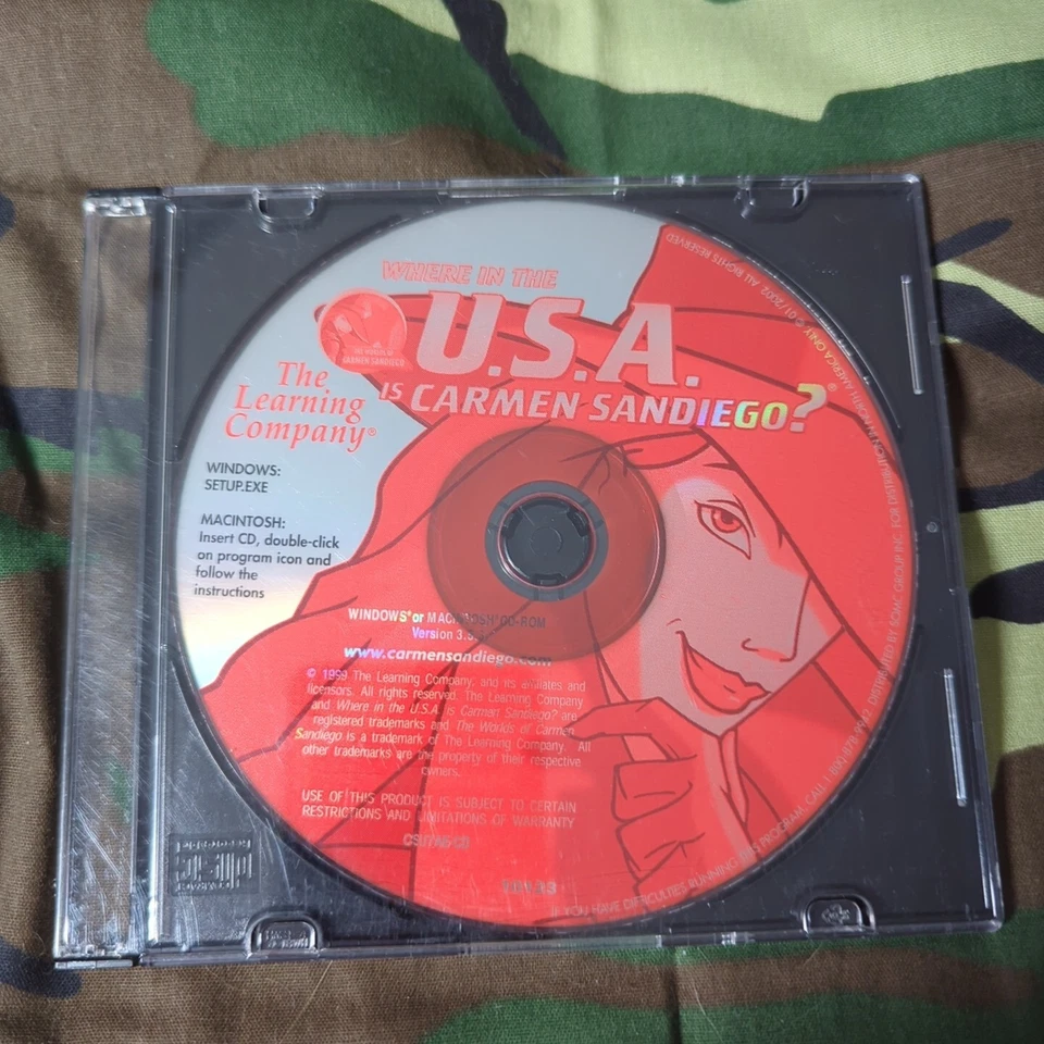 Lote 3 CD-ROM Learning Company Juegos Donde En EE. UU. Carmen Sandiego Matemáticas Detective Foto 2 de 4