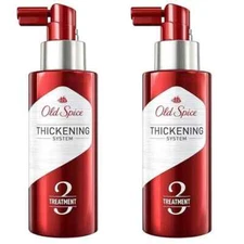 Lot of 2 Old Spice Hair Thickening System Treatment 3 with Castor Oil 3.7oz Each