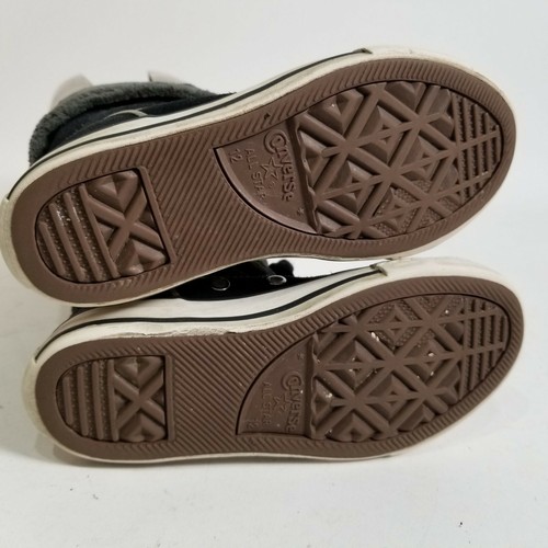 Converse High Top Stiefelette schwarz Bündchen Fell Reißverschluss Chuck Taylor 12 Kind Kid - Bild 10 von 12