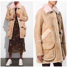 Coach Drifter Runway Floral Embroidered Shearling Coat
