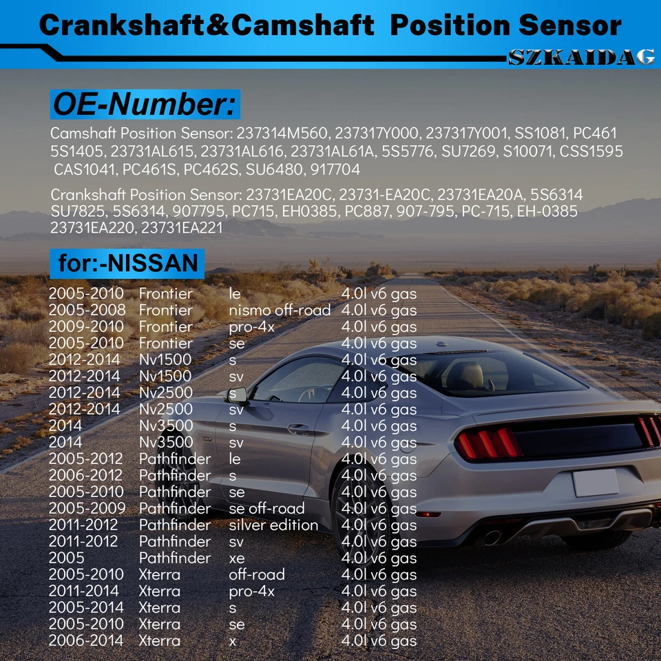 Датчик положения распределительного вала и коленчатого вала кулачка для NISSAN Frontier Xterra Pathfinder - Изображение 2 из 4