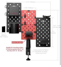 Actier Desk Mount Pegboard Desk Organizer, Clamp On,  #E01-EK32625-1