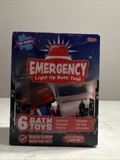 Tub Works Emergency Cars Light Up Bath Toys, 6 Pack  Water-Activated Light.