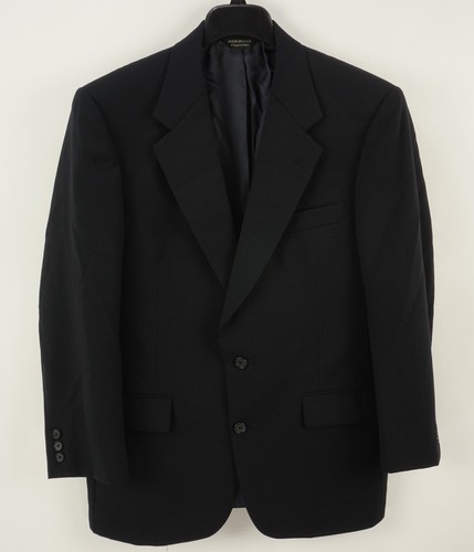 Southwick, Vintage Southwick Men's 39S Dark Blue Wool Notch Lapel Vented Two Button Blazer