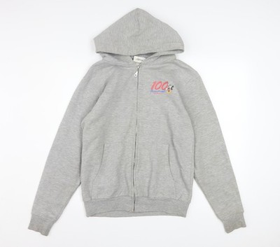 Disney Damen Hoodie grau durchgehender Reißverschluss Small Mickey 100 Jahre Magie