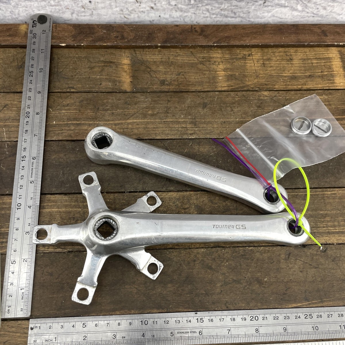 Vintage Tourney GS Crankset 175mm Triple Japan 5-Bolt 110BCD 80s