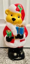 Holiday Time Santa Bear Christmas Tabletop Light Up 11” Blow Mold
