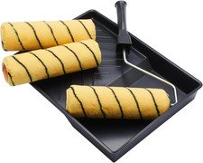 PRRT025 9 Inch X 1.75" 5 Piece Triple Medium Pile Woven Paint Roller, Cage Fram