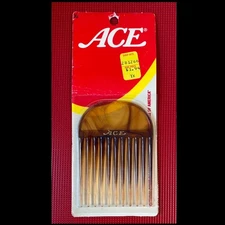 Vintage ACE Mini Hair Lift Tortoise Shell Pick Detangling Comb New NOS