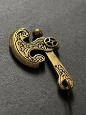 Brass Axe Pendant | Mini Axe Keychain | Brass Tool Figurine