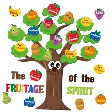 AgincBerry Fruit Bible Tree Bulletin Board - 76PCS Bible Accents Fruit Age of