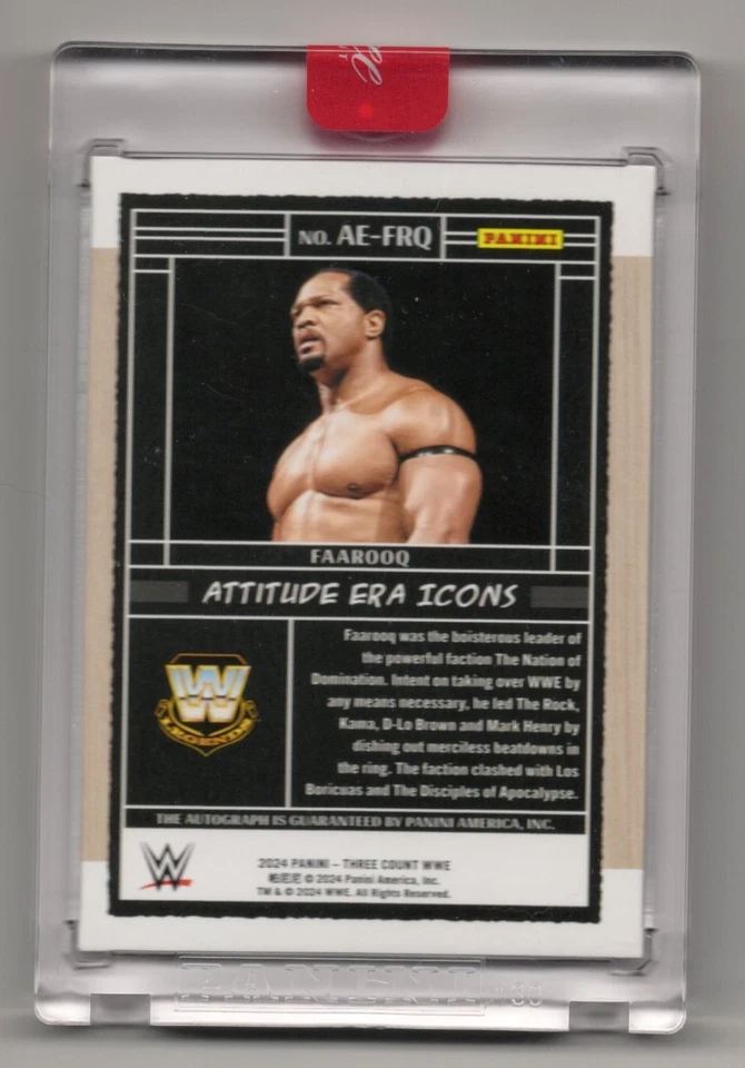 2024 Panini Three Count WWE - Faarooq Attitude Era Icons Signatures SSP #/10 - Image 2 of 2