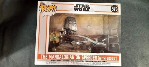 FUNKO POP - STAR WARS #579 - THE MANDALORIAN on SPEEDER w/GROGU