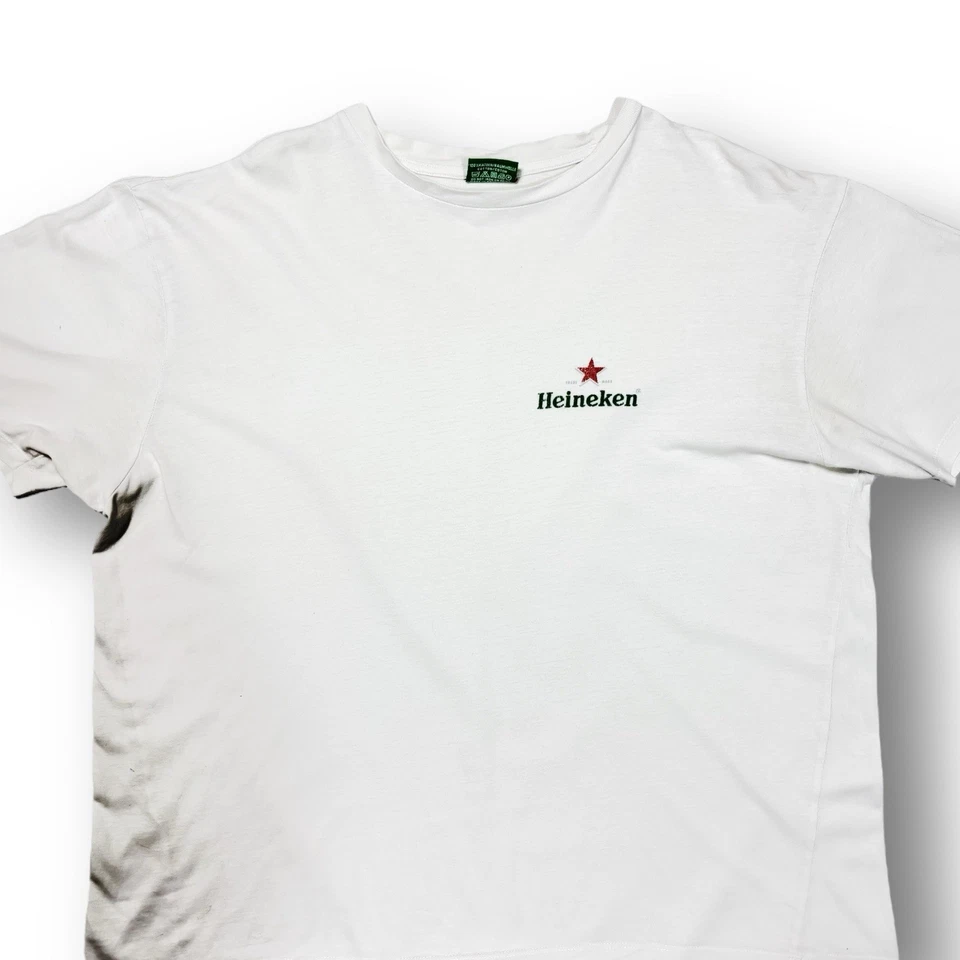 Heineken Beer White Small Graphic Crew Neck T Shirt Size 2XL - Image 3 of 4
