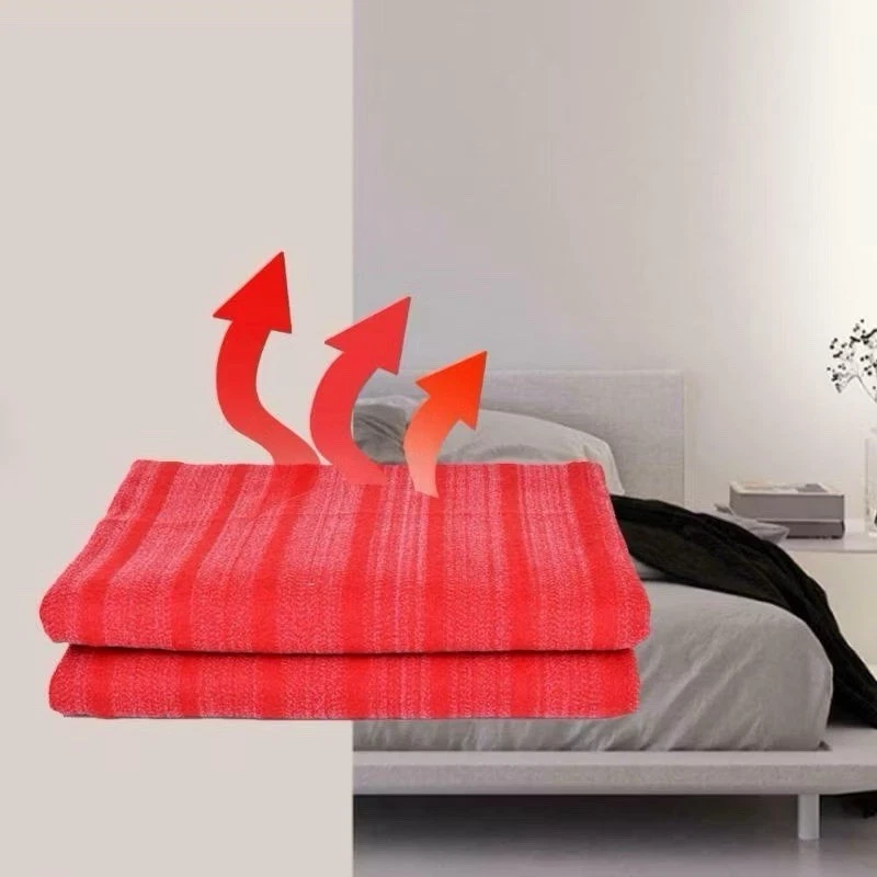 Electric Blanket Warmer Bed Heater Rapid 3 Modes Control Settings (Twin, Red) - Image 3 of 4
