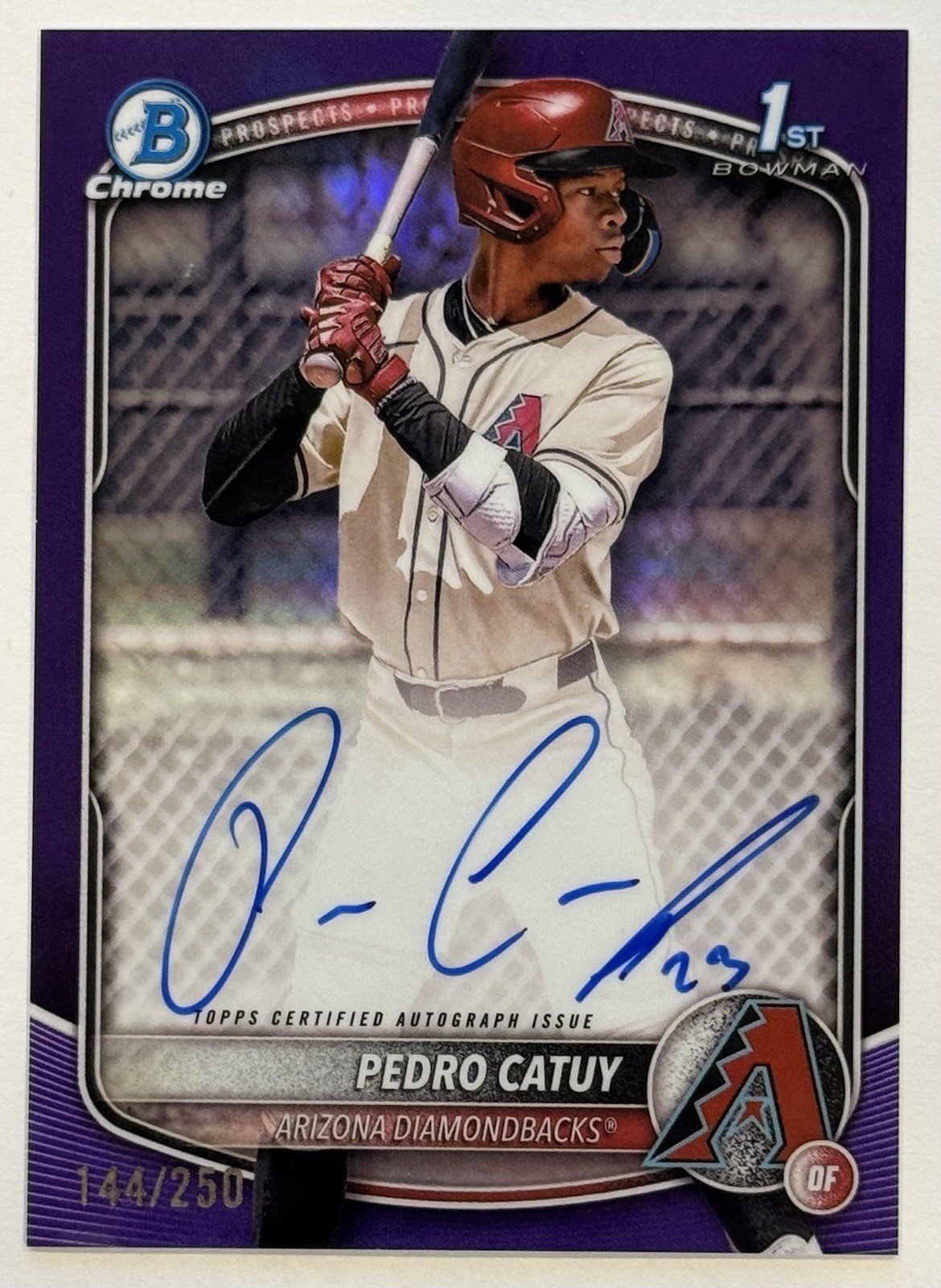 2025 Bowman Chrome Pedro Catuy 1st True Purple Refractor Auto #144/250 #CPA-PC