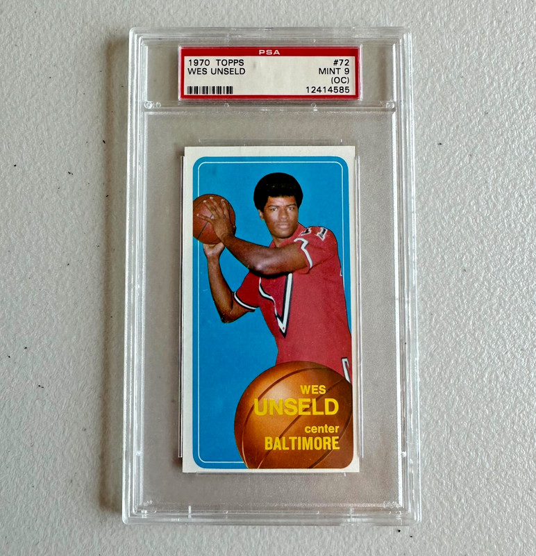 1970 Topps Tall Boy Wes Unseld #72 PSA 9 (OC) Baltimore Bullets Vintage HOF!