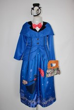 Disneys Mary Poppins Fancy Dress Costume Age 9-10 Childs Blue Victorian Nanny