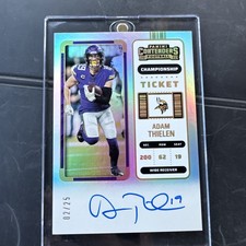 2022 Panini Contenders Football Adam Thielen Championship Ticket Gold 02/25
