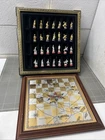 VINTAGE BATTLE OF WATERLOO NAPOLEON CHESS SET FRANKLIN MINT 1980s ART SOLDIERS