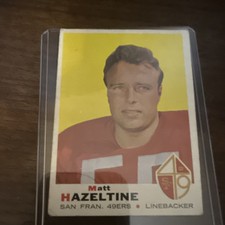 Topps 1969 Matt Hazeltine #204 Base Set San Francisco 49ers Football