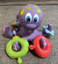 Nuby Floating Octopus Toy 5 Hoopla Rings Baby Bath Toy 18 Months