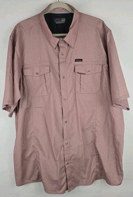 Wrangler Outdoor Series Short Sleeve Vented Button Down Shirt Men's 3XL Mauve