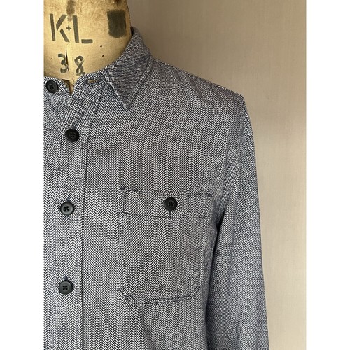 Edwin Overshirt Men’s Size M Blue Herringbone Labour Shirt Cotton - Picture 2 of 13