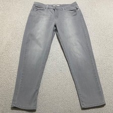 Levis Womens Jeans sz 14 Gray Denim Medium Wash Classic Crop High Rise Stretch