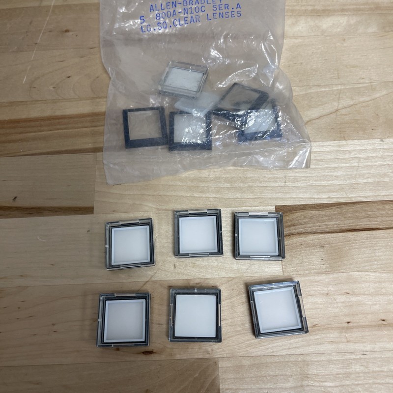 Lot of 13 New Allen Bradley 800A-N10C Pushbutton Large Square Lens Cap Clear