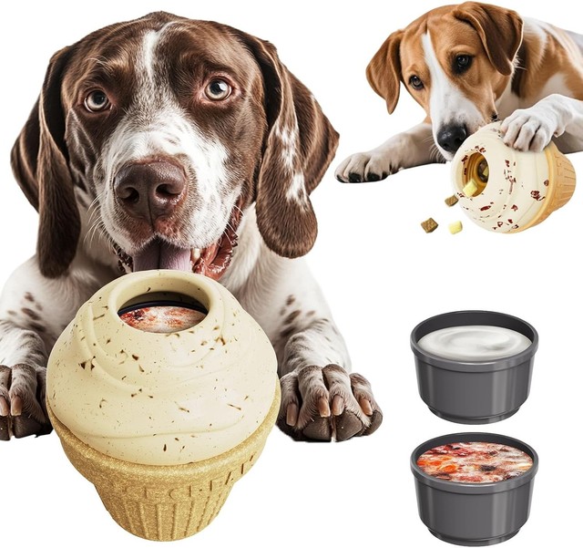 Multi-functional Dog Enrichment Toy Design Theme: Ice Cream Frozen Treat 16z