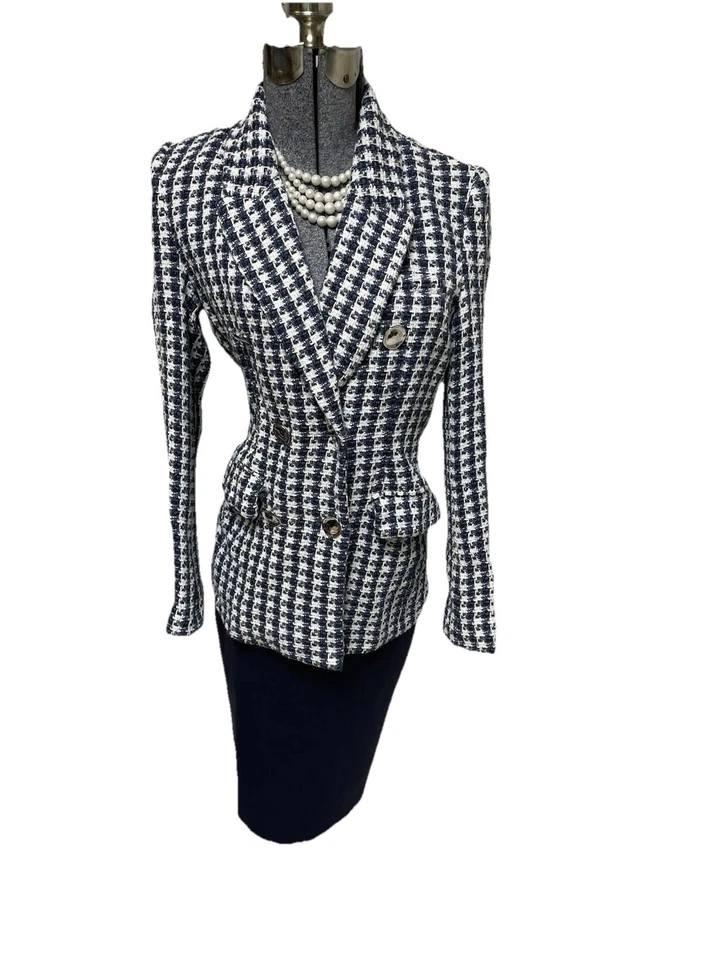 Elie Tahari Pant Suit Skirt Suit Size 6 Three Piece Set Houndstooth Nordstrom - Image 3 of 4
