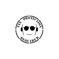 EYE PROTECTION REQUIRED Painting Stencil 24 Inch Square Word Warehouses