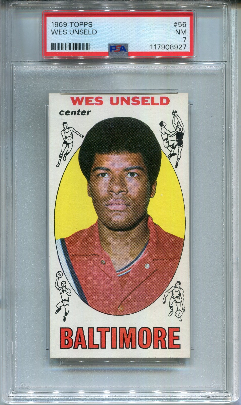 1969 Topps #56 Wes Unseld PSA 7 NM Baltimore Bullets