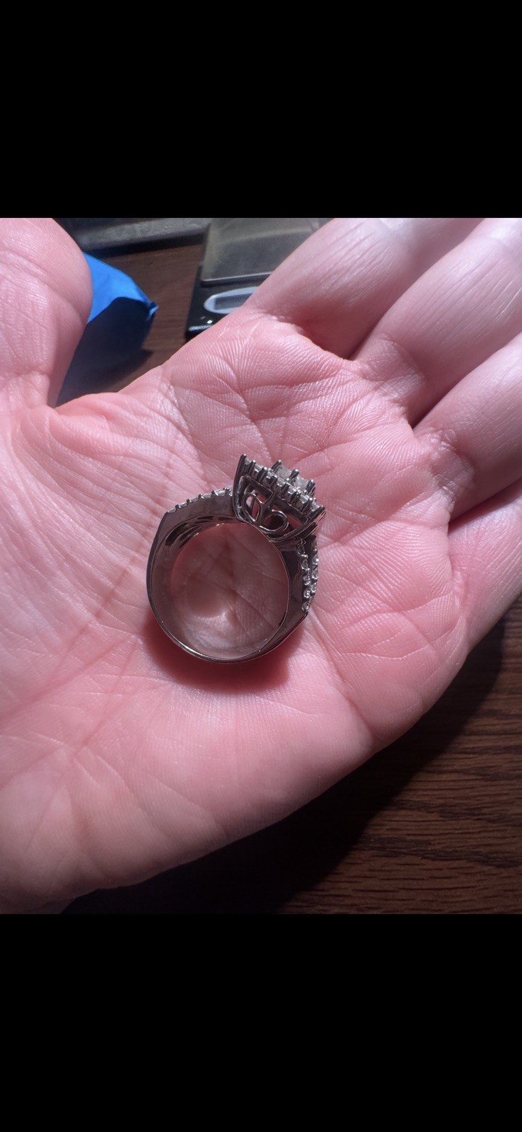 Rectangular Diamond Cluster Ring Princess Baguett… - image 3