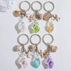 6Pcs Styles Sea Shell Keychain Acrylic Alloy Bag Charms for Purse Phone Car Keys