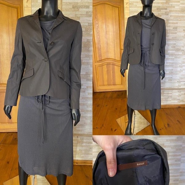 Women Bally Blazer Grey Cotton 36 / S / 44