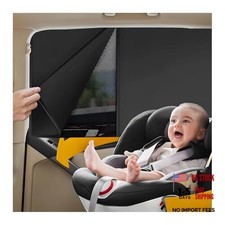 2PCS Car Window Shades, 18.5" 27" Magnetic Half Blackout Auto Sun Rear Window