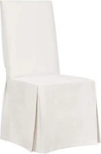 Home Decor Essential Twill Full Length Dining Room Chair One Piece Slipcover, Re