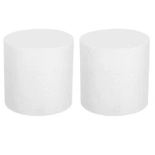 Round Foam Cake Dummy, 4"x 3" White Fake Cake Circles Dummies, 2Pcs
