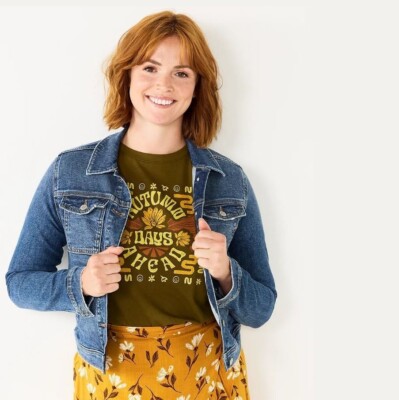 New Women's Sonoma Crop Jean Jacket size L Long sleeves