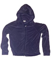 Juicy Couture Dark Blue Terry Cloth Glitter Xl Hoodie Y2k Mcbling