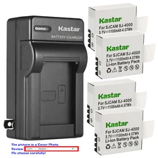 Kastar Battery AC Wall Charger for SJCAM SJ4000 Qumox BAT-412 & QUMOX SJ6000