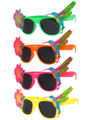 TROPISCHE HAWAII BRILLE SOMMER KOSTÜM BLUMEN SONNENBRILLE PARTY ACCESSOIRE