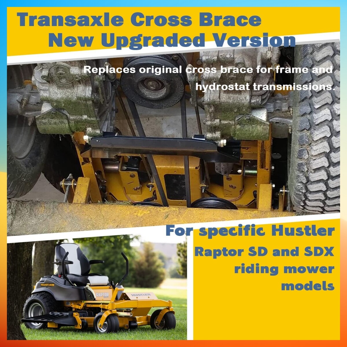 123292 Transaxle Cross Brace For Hustler Raptor SD/SDX Riding Mower New